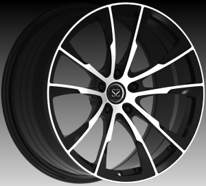 ブラックマシンフェイスのダブル5スポーク1PC鍛造ホイール