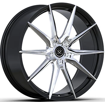 BMW 5 チューニング スタイル ポリッシュフェイスとブラック バレル 1-PC 鍛造リム 20x9.5 および 20x10.5