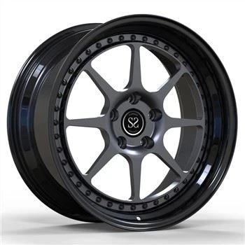 鍛造2ピースバレルメタルブラックホイールセンターマットダークグレー19インチ19x9 20インチ20x11シェビーシェベルカーリム