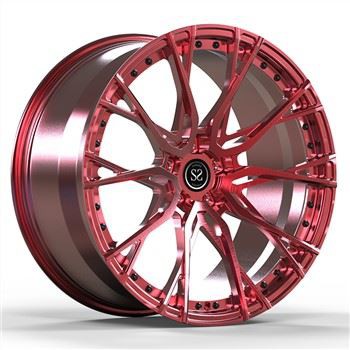 Audi RS6 Brush Red Custom 5X112 6061-T6 1-PC Forged Rims Staggered 20 and 21用