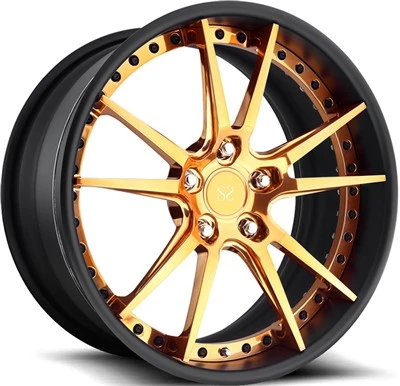 5x120 H - PCD 20x10|20x11スタッガード2-PC銅ブラッシュド鍛造リムシボレーカマロ