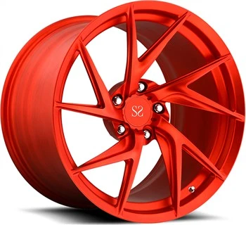 ポルシェ 911 ターボ スタッガード 19x10 および 20x12 カスタム グロスレッド